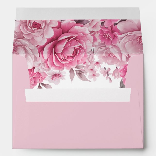 Pink Floral Invitation Envelope (Back (Bottom))