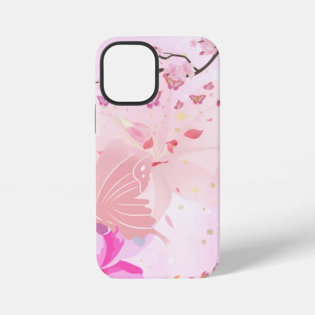 pink floral  iPhone case (Back)