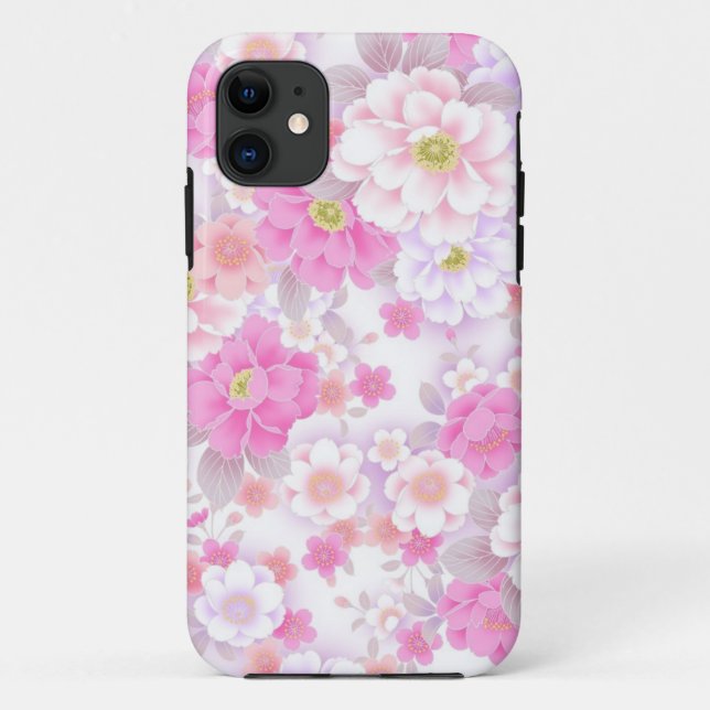 Pink Floral iPhone Case (Back)