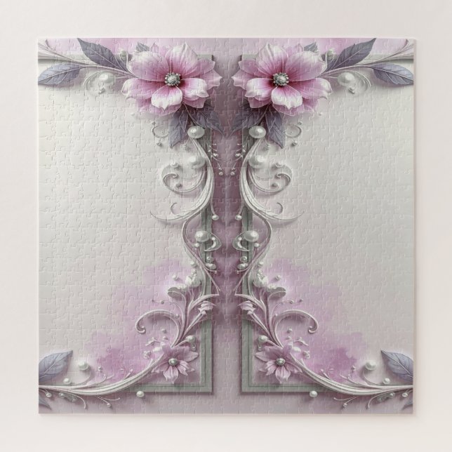 Pink Floral Jigsaw Puzzle (Vertical)