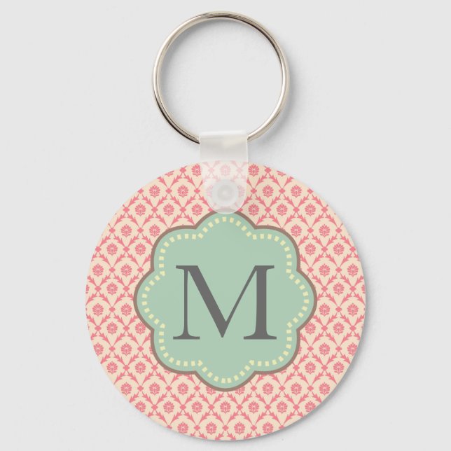 Pink Floral Key Ring (Front)