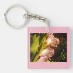 Pink Floral Key Ring
