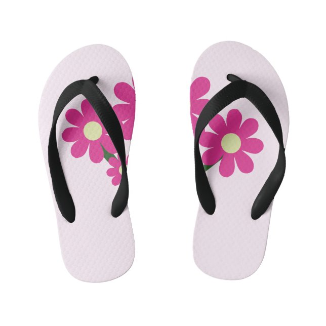 Pink Floral Kid's Jandals (Footbed)