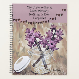 Pink Floral Kilner Jar Motivational Quote Journal Planner