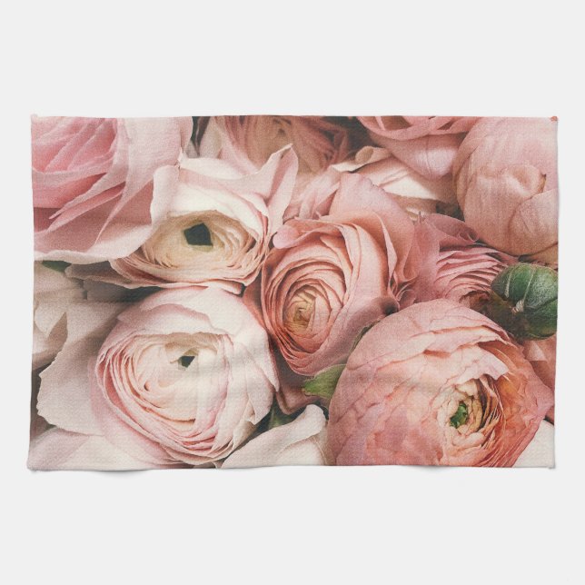 Pink Floral Kitchen Towel (Horizontal)