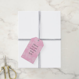 Pink Floral Lace Bridal Shower Gift Tags