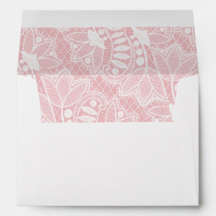 Pink Floral Lace Envelope