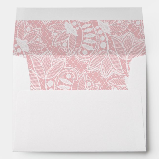 Pink Floral Lace Envelope (Back (Bottom))