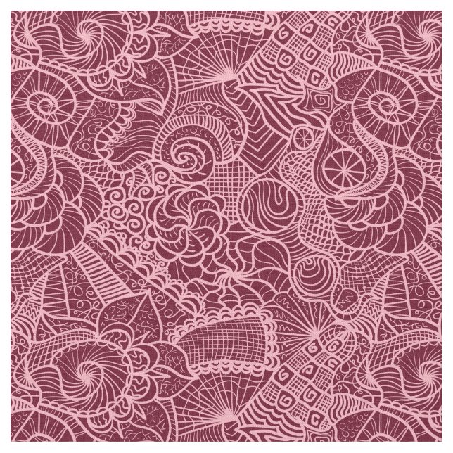 Pink Floral Lace Fabric (Close Up)