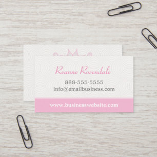 Pink Floral Lace on Waves Business Card