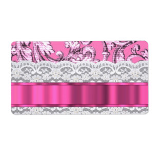 Pink floral lace pattern
