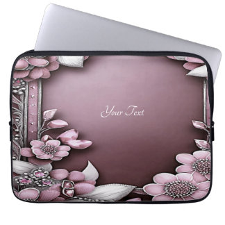 Pink Floral Laptop Sleeve