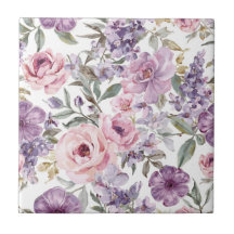Pink Floral Lavender Rose Watercolor Purple Flower
