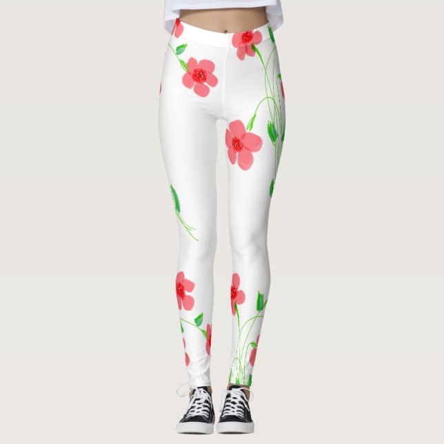 Pink Floral Leggings (Front)