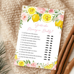 Pink Floral Lemon Guess Who Mummy or Daddy Game