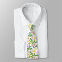 Pink Floral Lemons Pattern