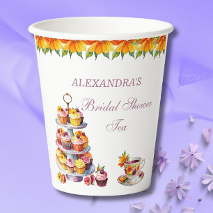 Pink Floral Lilac Tea Party Bridal Shower Paper Cu Cups