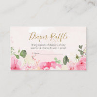 Pink Floral Little Peanut Diaper Raffle