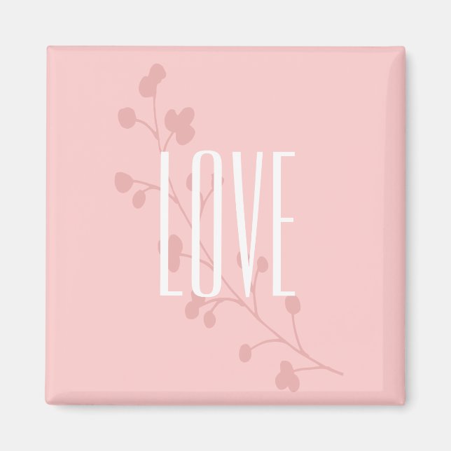 Pink Floral Love Magnet (Front)
