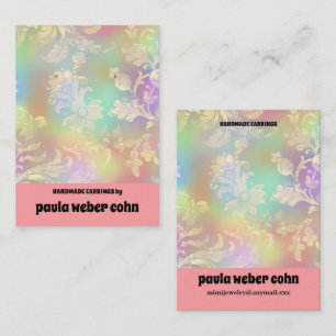 Pink Floral Luxury Earring Display Business Card