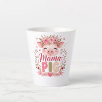 Pink Floral Mama Pig Cute Farm Animal Motherhood