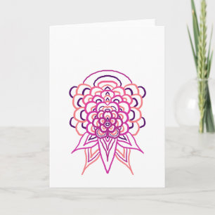 Pink Floral Mandala Greeting Card Aesthetic Boho