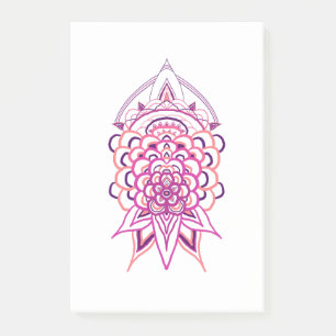 Pink Floral Mandala Post-it Notes   Aesthetic Boho