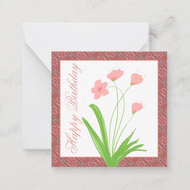 Pink Floral Mini Card (Front)