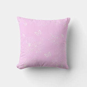 Pink Floral Minimalist Pattern Modern Abstract Cushion