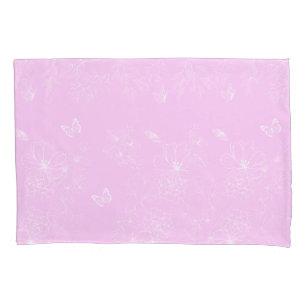 Pink Floral Minimalist Pattern Modern Abstract Pillowcase