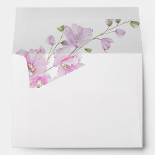 Pink Floral Minimalist Wedding Invitation Envelope