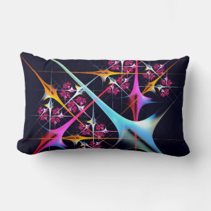 Pink Floral Modern Abstract Art Color Pattern #01 Lumbar Cushion