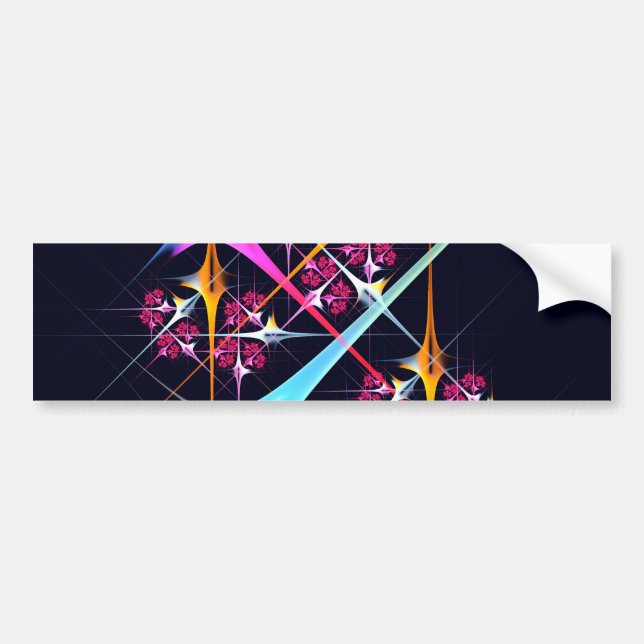 Pink Floral Modern Abstract Art Colour Pattern #01 Bumper Sticker (Front)