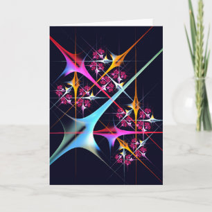 Pink Floral Modern Abstract Art Colour Pattern #01 Card