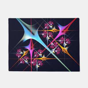 Pink Floral Modern Abstract Art Colour Pattern #01 Doormat