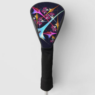 Pink Floral Modern Abstract Art Colour Pattern #01 Golf Head Cover