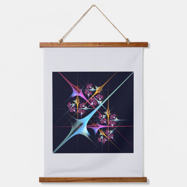Pink Floral Modern Abstract Art Colour Pattern #01 Hanging Tapestry (Front)