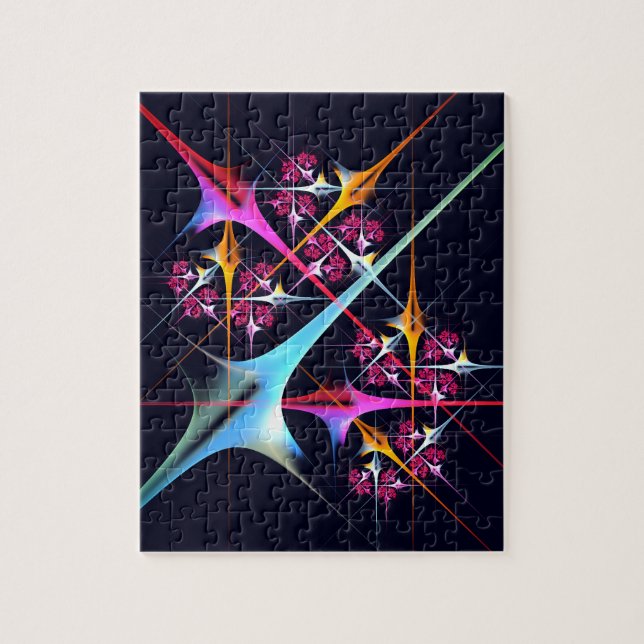 Pink Floral Modern Abstract Art Colour Pattern #01 Jigsaw Puzzle (Vertical)