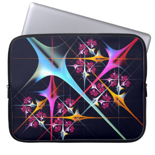 Pink Floral Modern Abstract Art Colour Pattern #01 Laptop Sleeve