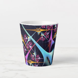 Pink Floral Modern Abstract Art Colour Pattern #01 Latte Mug