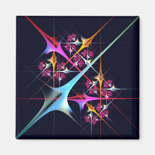 Pink Floral Modern Abstract Art Colour Pattern #01 Magnet