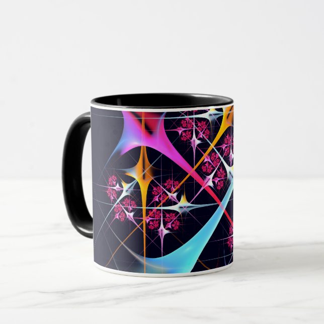 Pink Floral Modern Abstract Art Colour Pattern #01 Mug (Front Left)