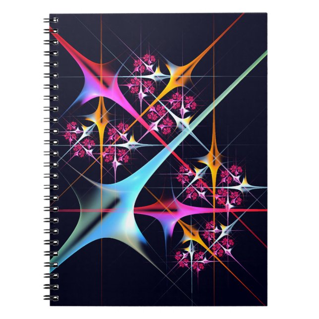Pink Floral Modern Abstract Art Colour Pattern #01 Notebook (Front)