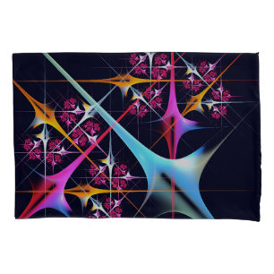 Pink Floral Modern Abstract Art Colour Pattern #01 Pillowcase
