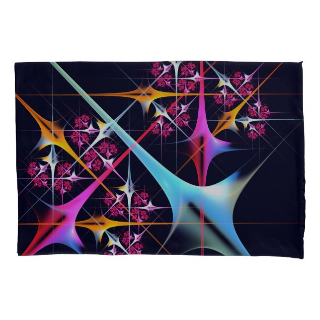 Pink Floral Modern Abstract Art Colour Pattern #01 Pillowcase (Front)