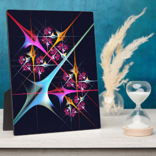 Pink Floral Modern Abstract Art Colour Pattern #01 Plaque