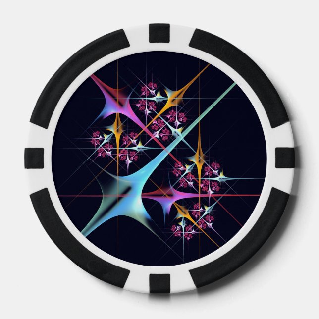 Pink Floral Modern Abstract Art Colour Pattern #01 Poker Chips (Front)