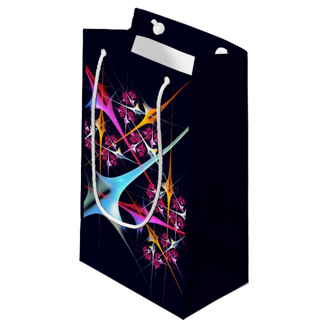 Pink Floral Modern Abstract Art Colour Pattern #01 Small Gift Bag (Front Angled)
