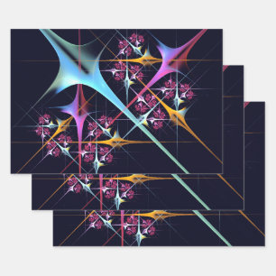 Pink Floral Modern Abstract Art Colour Pattern #01 Wrapping Paper Sheet