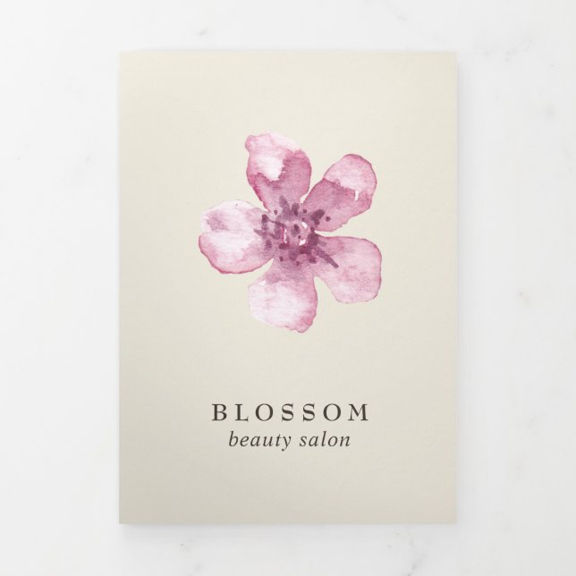Pink Floral Modern Business Brochure (Cover)